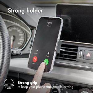 Accezz Support de téléphone voiture iPhone 12 - Réglable - Universel - Grille de ventilation - Noir 
