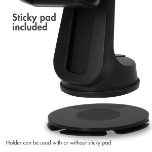 Accezz Support de téléphone pour voiture Samsung Galaxy S22 - Réglable - Universel - Tableau de bord et pare-brise - Noir