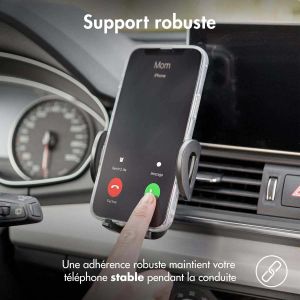 iMoshion Support de téléphone pour voiture iPhone 15 - Réglable - Universel - Carbone - Grille de ventilation - Noir
