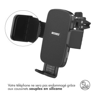 Accezz Support de téléphone pour voiture iPhone 15 - Chargeur sans fil - Grille d'aération - Noir