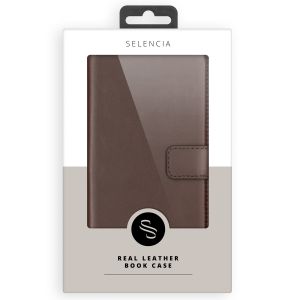 Selencia Étui de téléphone portefeuille en cuir véritable Samsung Galaxy S24 Plus - Brun