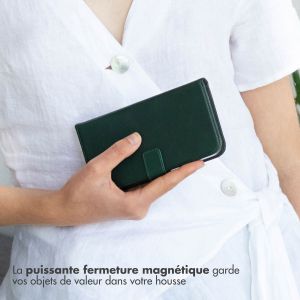 Selencia Étui de téléphone en cuir véritable iPhone 13 Mini - Vert