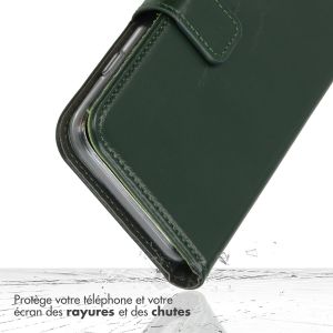 Selencia Étui de téléphone en cuir véritable iPhone 13 Pro Max - Vert