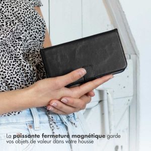 Selencia Étui de téléphone portefeuille en cuir véritable Galaxy A32 (4G) - Noir