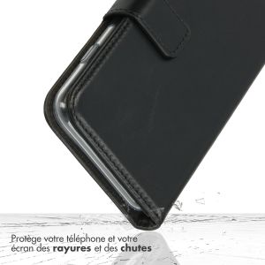 Selencia Étui de téléphone portefeuille en cuir véritable Samsung Galaxy A55 - Noir