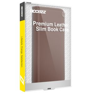 Accezz Étui de téléphone Slim Folio en cuir de qualité supérieure Samsung Galaxy S21 - Brun