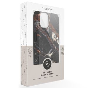 Selencia Aurora Coque Fashion iPhone 15 - Coque durable - 100% recyclée - Marbre Noir