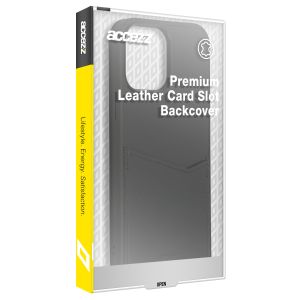 Accezz ﻿Coque en cuir de qualité supérieure avec fentes pour cartes iPhone 13 Pro Max - Noir