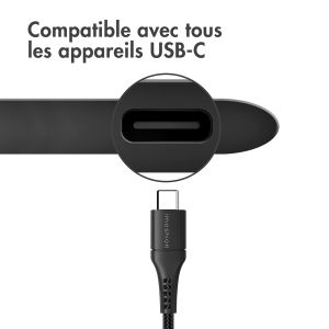 iMoshion Braided USB-C vers câble USB - 1 mètre  - Noir
