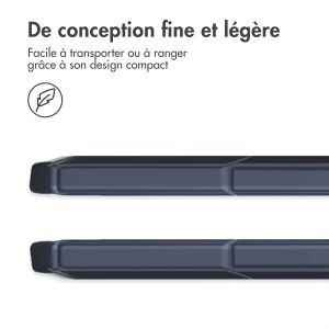 iMoshion Coque tablette rigide Trifold iPad Samsung Galaxy Tab A9 8.7 pouces - Bleu foncé