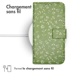 iMoshion Étui de téléphone portefeuille Design Samsung Galaxy A35 - Green Flowers