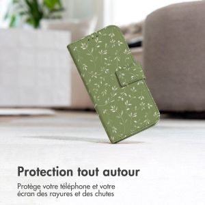 iMoshion ﻿Étui de téléphone portefeuille Design Samsung Galaxy S22 - Green Flowers