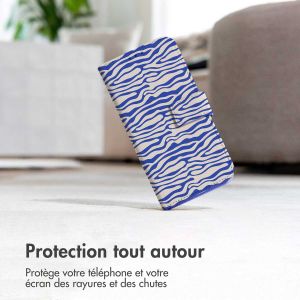 iMoshion ﻿Étui de téléphone portefeuille Design Samsung Galaxy A34 (5G) - White Blue Stripes