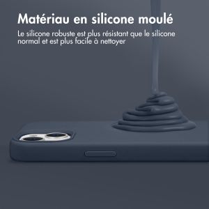 Accezz Coque Liquid Silicone iPhone 14 Pro Max - Bleu foncé