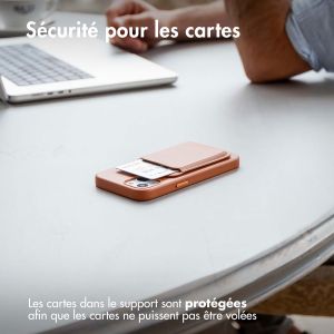Accezz Porte-cartes portefeuille en cuir avec MagSafe - Brun