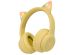 iMoshion Casque pour enfants Bluetooth LED oreilles de chat - Casque sans fil + Câble AUX - Jaune