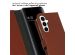Selencia Étui de téléphone portefeuille en cuir véritable Samsung Galaxy A55 - Brun clair