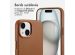 Accezz Coque arrière en cuir avec MagSafe iPhone 15 - Sienna Brown