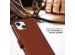 Selencia Étui de téléphone portefeuille en cuir véritable iPhone 15 Plus - Brun clair