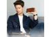 Selencia Étui de téléphone portefeuille en cuir véritable Samsung Galaxy A35 - Brun clair