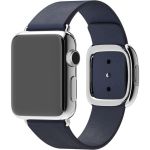 Apple Leather Band Modern Buckle Apple Watch Series 1-9 / SE - 38/40/41 mm - Taille L - Bleu