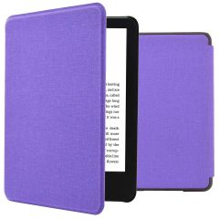 iMoshion Étui de liseuse portefeuille Canvas Sleepcover Amazon Kindle (2022) 11th gen - Violet