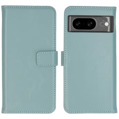 Selencia Étui de téléphone portefeuille en cuir véritable Google Pixel 8 - Air Blue