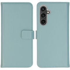 Selencia Étui de téléphone en cuir véritable iPhone Samsung Galaxy S23 FE - Air Blue