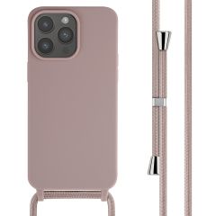 iMoshion ﻿Coque en silicone avec cordon iPhone 15 Pro Max - Sand Pink