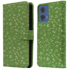 iMoshion Étui de téléphone portefeuille Design Motorola Moto G04 / G24 - Green Flowers
