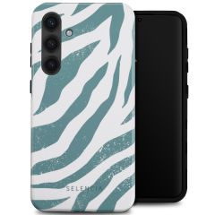 Selencia Coque arrière Vivid Samsung Galaxy S24 - Colorful Zebra Pine Blue