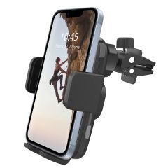 Accezz Support de téléphone pour voiture iPhone 15 Plus - Chargeur sans fil - Grille d'aération - Noir