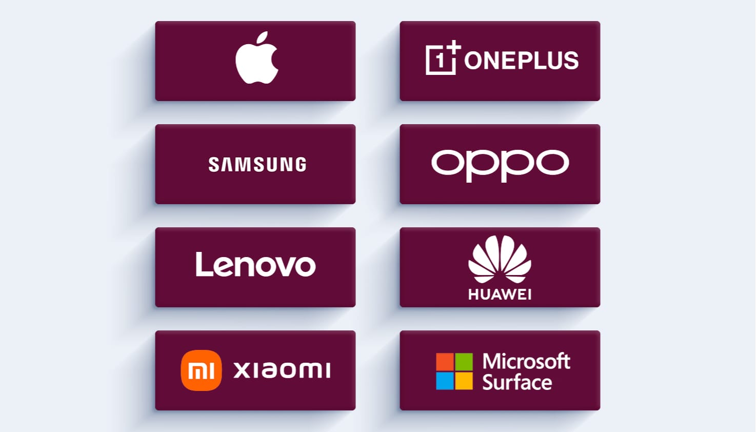 Logos de différentes marques de tablettes.